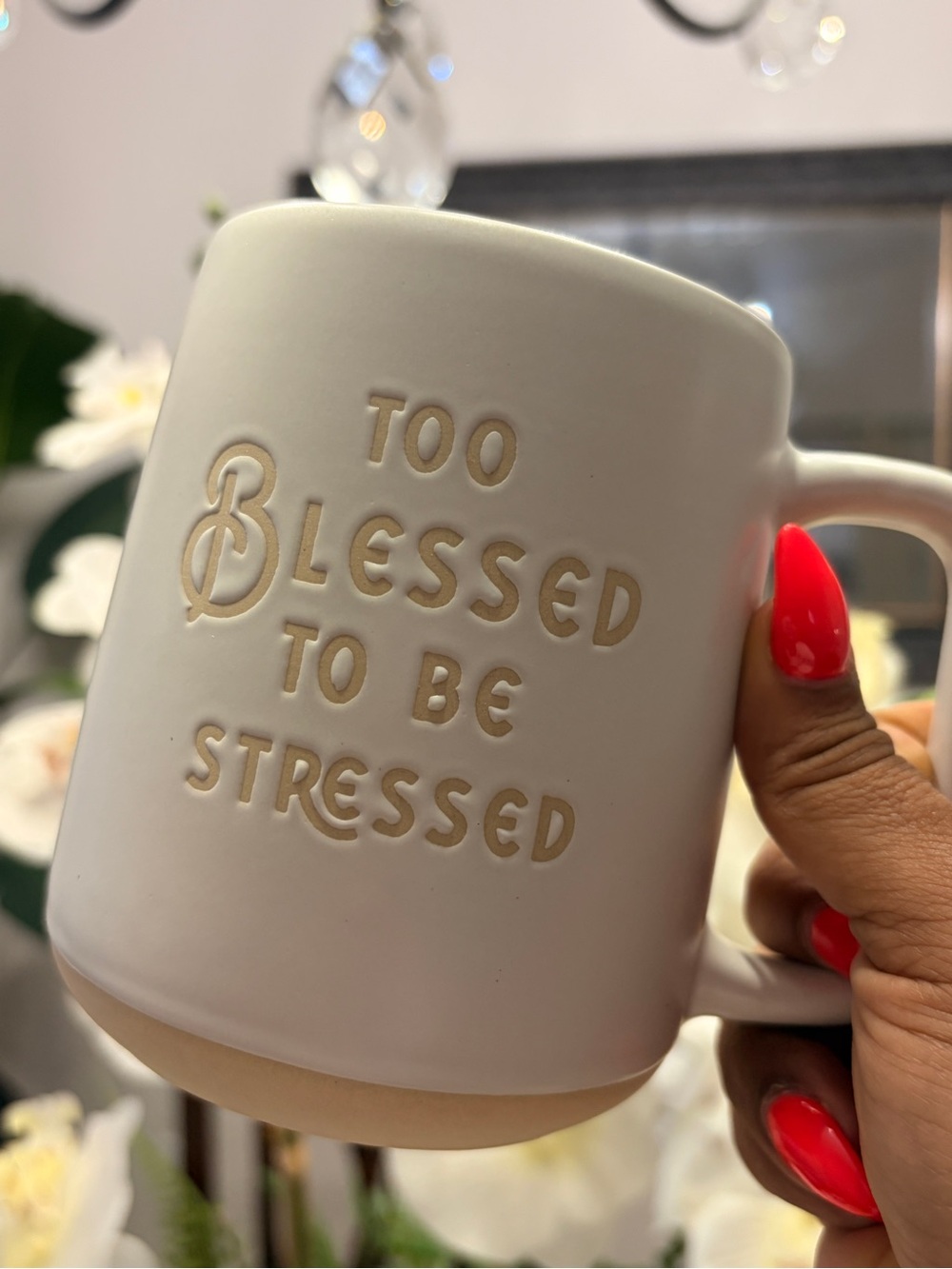 Ceramic Mug - "Too Blessed To Be Stressed" - Picture 5 of 6